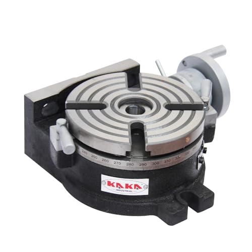 KAKA INDUSTRIAL HV-6, 6 Inch Horizontal Vertical Rotary Table, 2/5 Inch, 4-Slot, Precision MT-2 Rotary Table, 360° Rotary Milling and Drilling Machine