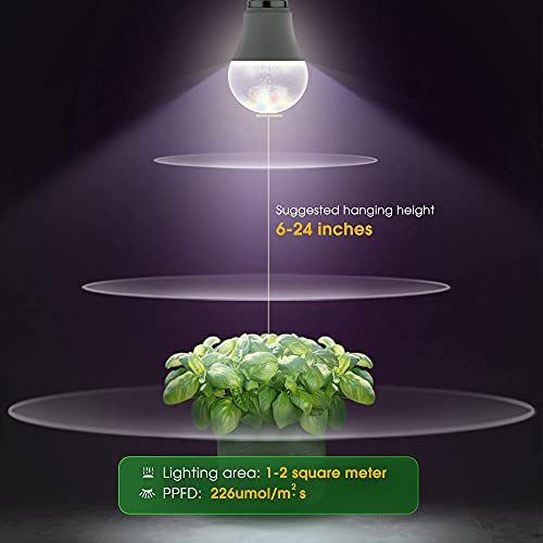 Weegrow Grow Light Bulbs, Led Grow Light Bulb A19, Full Spectrum Grow Light Bulb, Plant Light Bulb E26, 100W Equivalent 11W Grow Bulb Red & Blue, Grow Light For Indoor Plants, Seed Starting, 6 Pack #TOP4