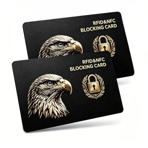 Veloriahild 2 Pack RFID Blocking Card, One Card Protects Entire Wallet Purse, NFC Contactless Bank Debit Credit Card, Anti-Theft NFC Contactless Blocker, Theft for Men & Women-Black