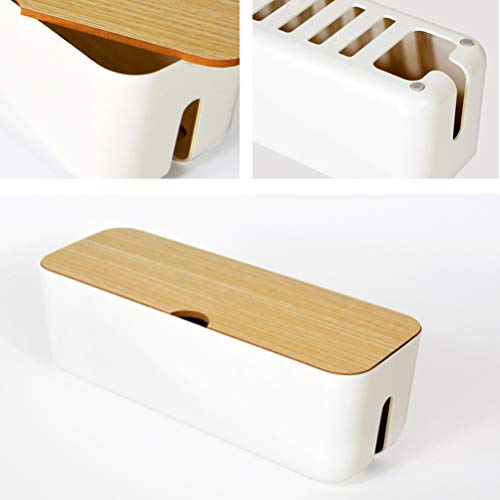 Hemoton Kabelmanagement Box Organizer Voor Snoeren Stekkerdozen Overspanningsbeveiligers Verbergen Losse Draden Thuiskantoor Keuken Computers Bureau Entertainment Centra Koffer Wit - Afbeelding 5