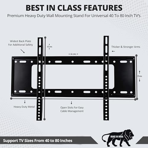 Image of Robustt Heavy Duty TV Wall Mount (Pack of 10) | Universal Fixed Stand for Flat Panel | Suitable for 40 to 80 Inches