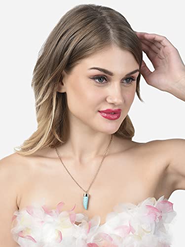 Women's Turquoise Contemporary Horn Pendant & Chain