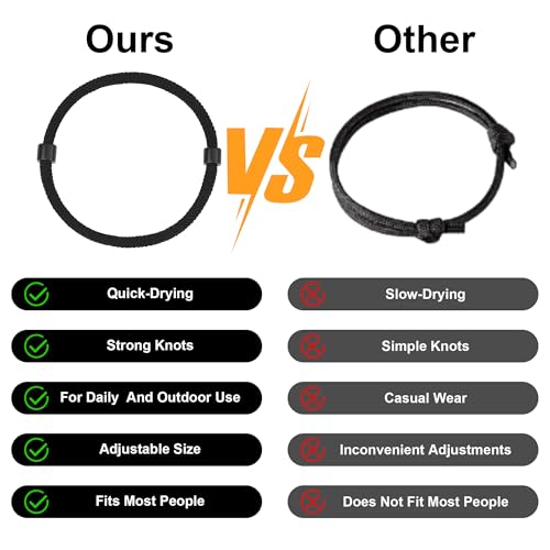 8PCS Braided Rope Cord Bracelet for Men Women, Nautical Beach Surf Bracelets Gifts Set for Sports, Handmade Woven String Bracelets with Adjustable Knot3