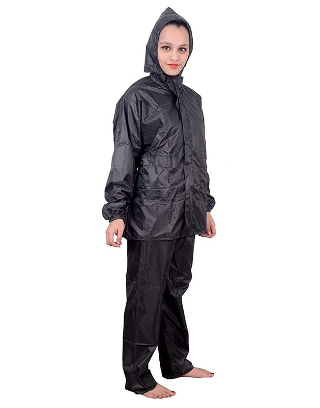 w+ Women's Raincoat, Rainwear, Barsaati, Overcoat with Hood, Side Pocket 100% Waterproof Rainsuit-picture-4