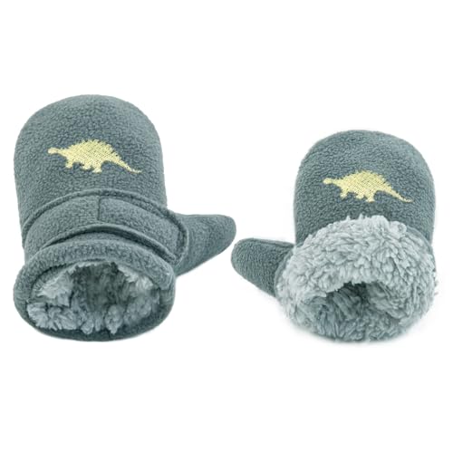 BAVST Luvas de inverno para bebês, meninas, quentes, forradas com lã, luvas forradas com lã de ovelha para meninos