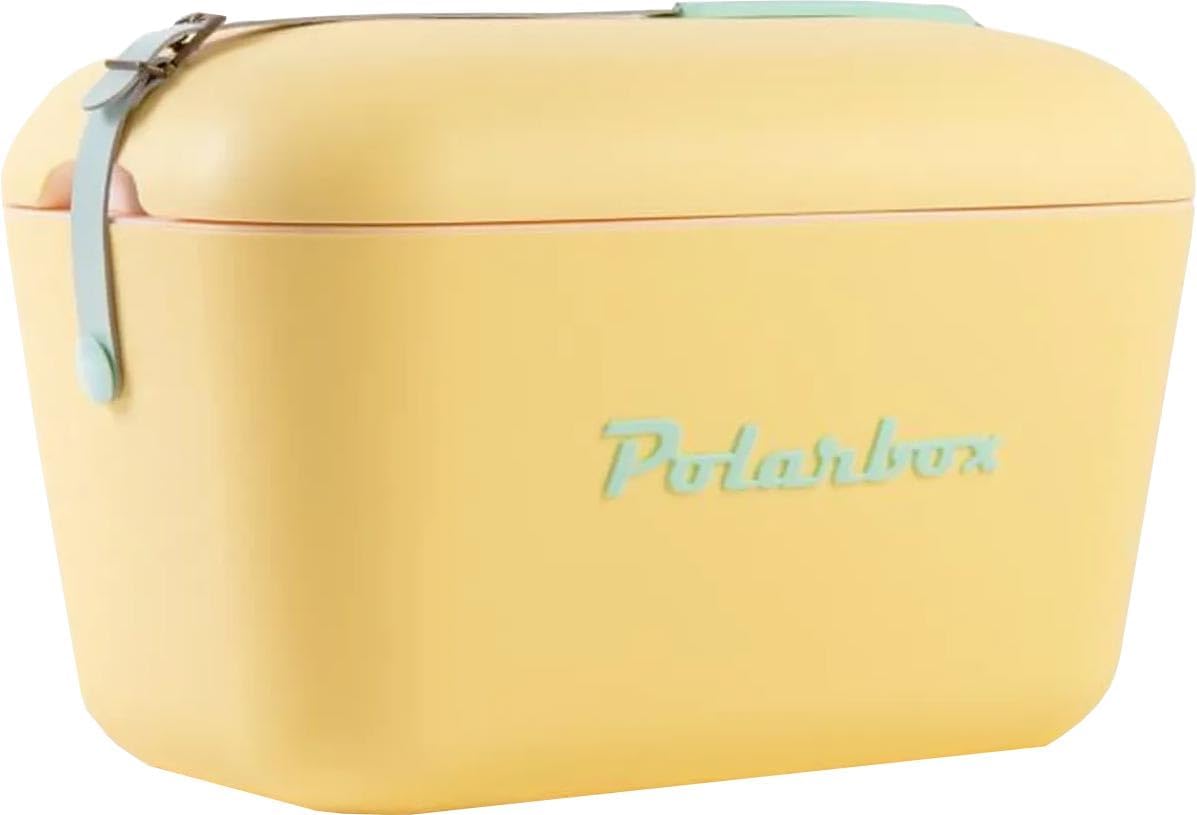 Polarbox Portable Fridge - 20L Mini Refrigerator With Adjustable Handle, Vintage Design, Cork Material - for Beach, Picnic, Camping