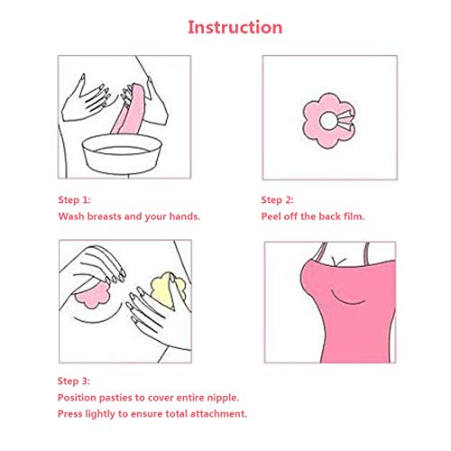 image for AnFun Silicone Nipple Covers Reusable for Women, Breast Petals Nipplec