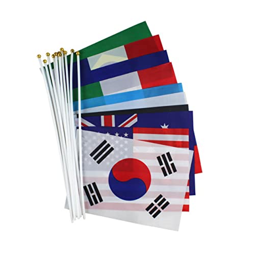 Lurrose 50 Pcs mini nacional banderillas fiesta table runner decoración de fiesta a cuadros de la de países en palo pegar de pais