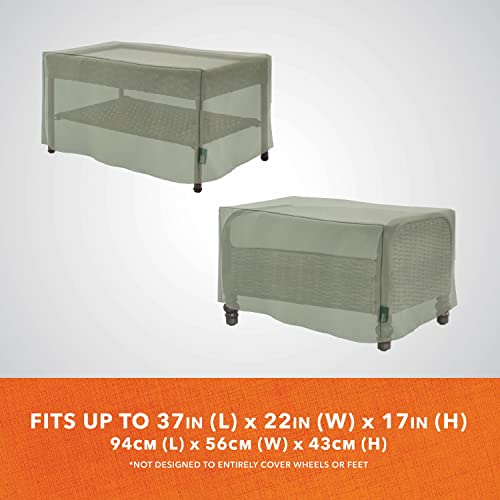 Modern Leisure® Basics Patio Ottoman/Coffee Table Cover, 37" L X 22" W X 17" H, Sage #TOP1