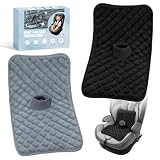 2PCS Potty Training Car Seat Protector, Waterproof Soft Pads for Toddlers and Infants, Machine Washable Reusable Non-Slip Liner Universal Fit All Baby Carseat, Black & Gray