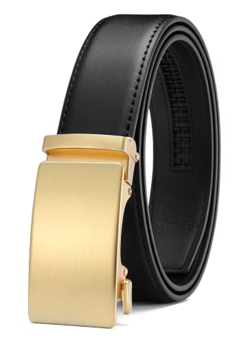 Image of CHAOREN Mens Leather Ratchet Belt - 1 3 /8 inch for Dress Pants