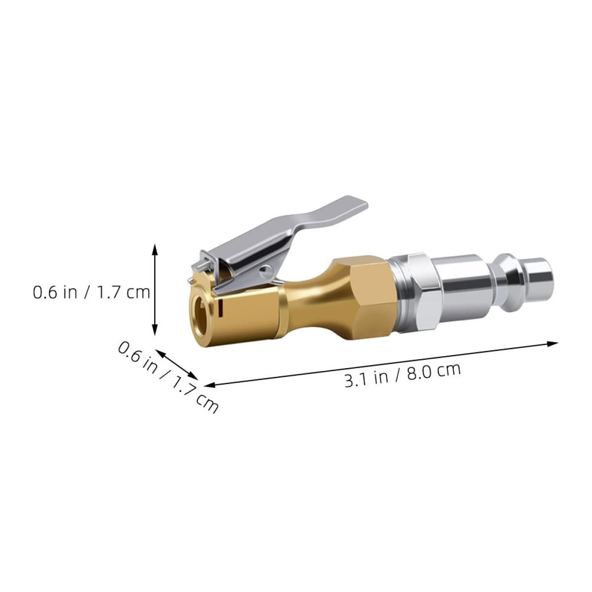 Unomor 3pcs Metal Air Chuck for Tire Golden Inflation Air Chuck Air Replace Chuck Reinforced Air Chuck