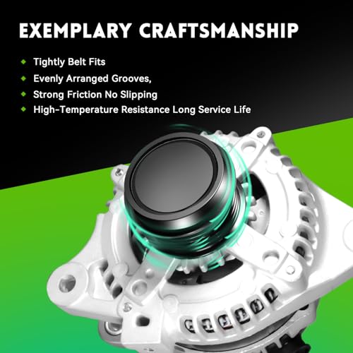 Image of 11385N Alternator 1.8L L4 Replacement for Toyota Corolla 2009-2011, Matrix 09-10, Pontiac Vibe 09-10, Scion xD 08-14, 12897, 1042102800, 0986CR6103, AL3370X, 6-Groove Clutch Pulley, 100 Amp