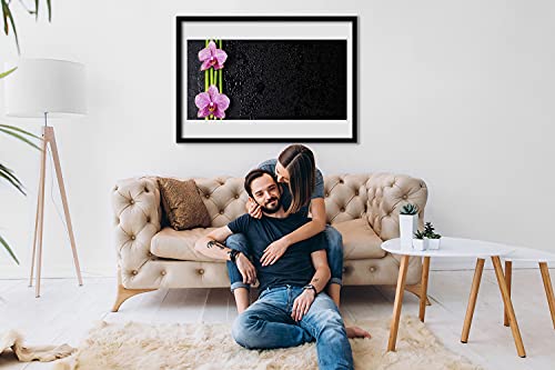Affiche avec cadre fleur de bambou 70x50 cm pour déco murale