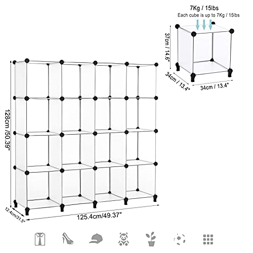 Anwbroad Cube Storage Organizer 16 Cubes Diy Closet Cabinet Bookshelf Kids Organizers And Storage For Bedroom Closet Organizer Cubby Shelving Plastic Bookcase Office Living Room White Ulcs016T #TOP2