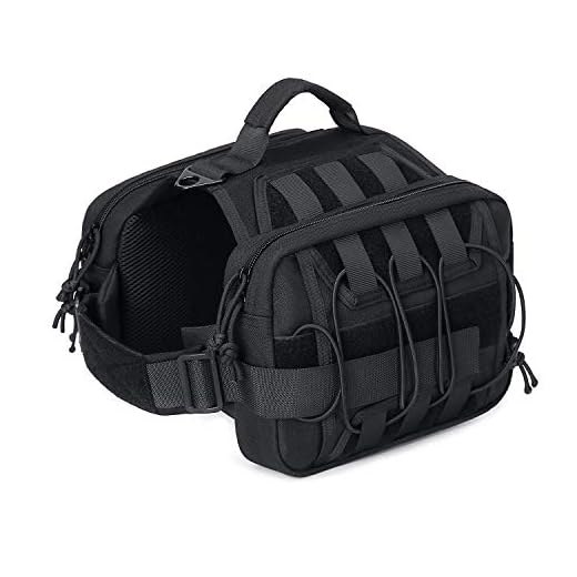 Petmolico Dog Pack, Dog Backpack Saddle Bag Hound Harness Hiking Travel Camping Rucksack with Side Pockets & Adjustable Strap for Medium & Large Dog, Black