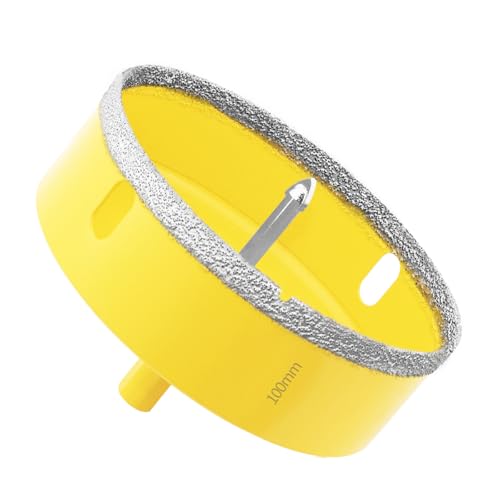 Aohhy Broca de Diamante 100mm con Piloto de Centrado, Profesional Sierra Coronas Perforadora de Diamante para Azulejos, Porcelana, Vidrio, Mármol y Cerámica