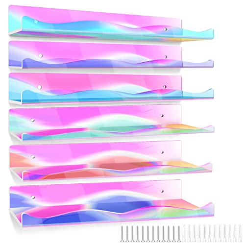 6 Packungen Große Schillernde Klar Acryl Schwimmende Regal Wandhalterung,...