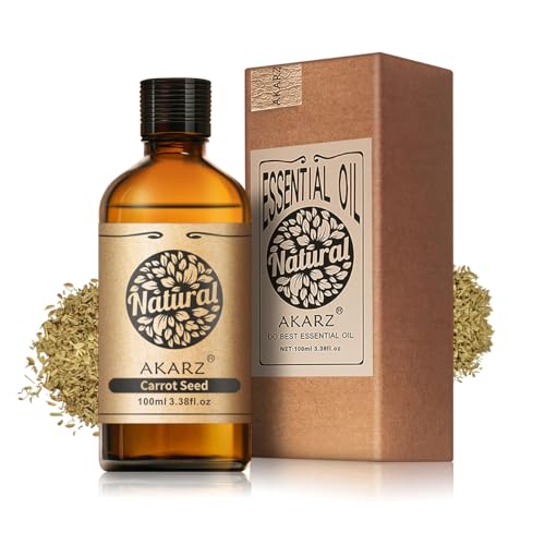 AKARZ 100ml Aceite esencial de Semilla de Zanahoria - Aceite esencial puro para difusores, luces aromáticas y aromas ambientales