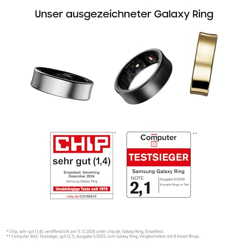 Samsung Galaxy Ring, Smart Ring mit Titan-Gehäuse, Samsung Health mit AI, Schlaftracker, Fitness Tracker, Größe 11 (US), Titanium Silver