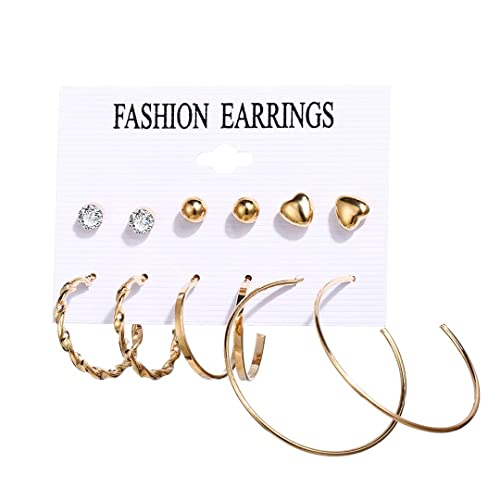 Image of Shining Diva Fashion Stylish Pairs Metal Earrings for Women and Girls