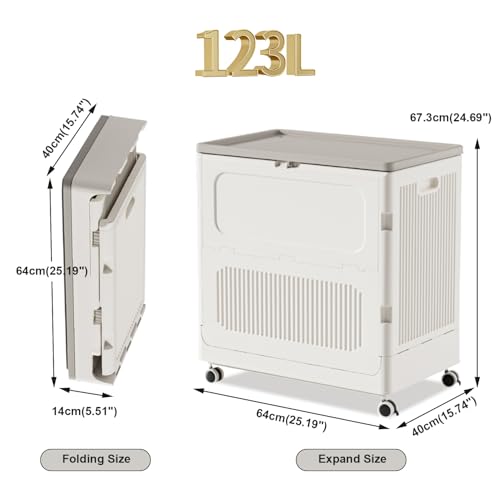 Panier à linge plastique avec couvercle 123L pour gagner de la place