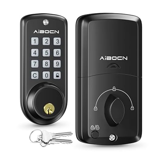 Aibocn Keyless Entry Door Lock, Electronic Keypad Deadbolt, Smart Door Lock for Front Door, Easy Installation, Auto-Lock, Anti-Peeping