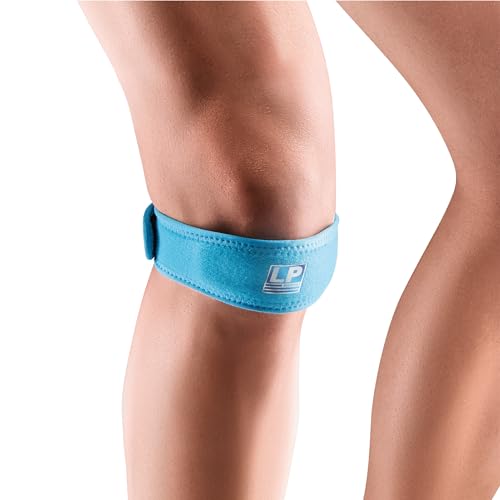 LP SUPPORT Knee Patella Strap- Pain Relief Brace for Running, Squatting, Soccer, Basketball, and Tennis - Men & Women One Size Fits All - Azure (Pack of 1)