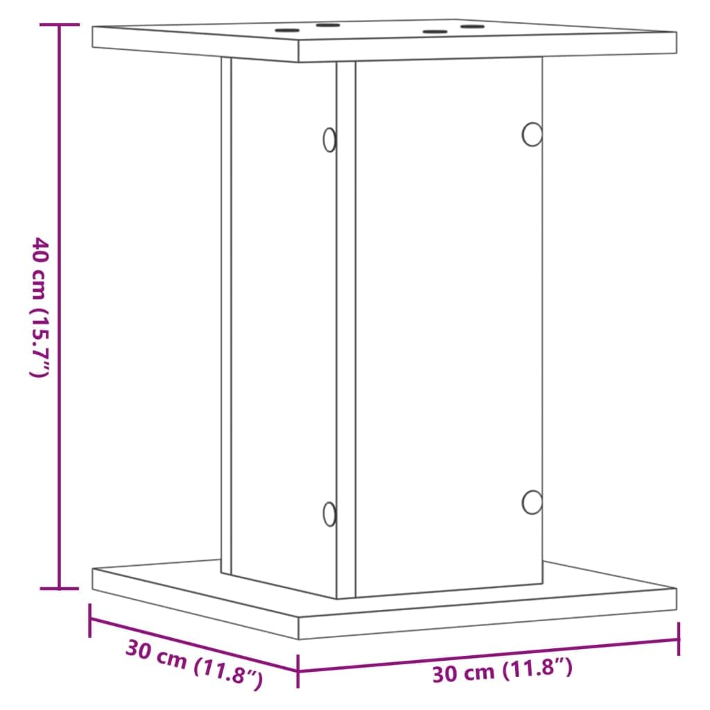 Supporto per altoparlanti, 2 pezzi, grigio cemento, in legno, 30 x 30 x 40 cm, base per home theater, soggiorno, studio, con superficie stabile e saccoppiamento antivibrazione