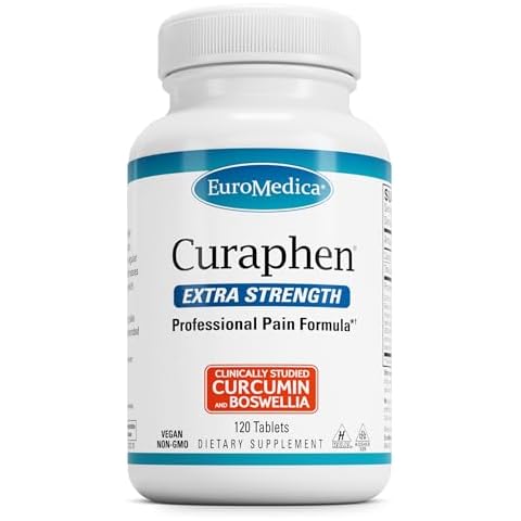 Euromedica Curaphen Extra Strength - 120 Tabs - Ultra Potent Curcumin & Boswellia with DLPA & Nattokinase - Clinically-Studied Ingredients, Highly Absorbable - 120 Servings Cover