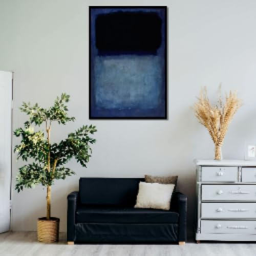 Toile bleue XINBAO grand tableau abstrait pour mur vide - 5