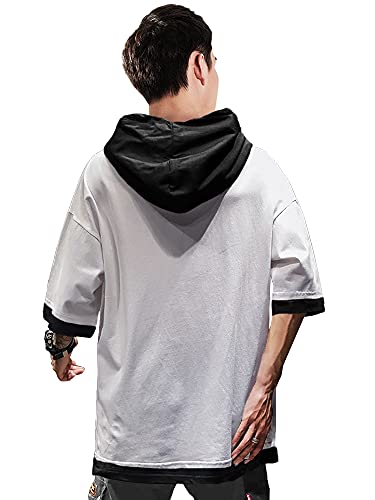 Image of EYEBOGLER Men's Trendy Hooded Neck Half Sleeves Solid T-Shirt