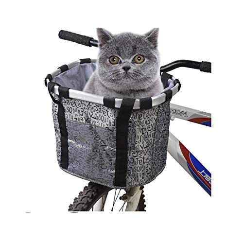 Pet Dog Travel Bike Basket 2-in-1 Dog Bicycle Carrier Cat Soft Sided Carrier Pet Easy Install Detachable Cycling Bag for…
