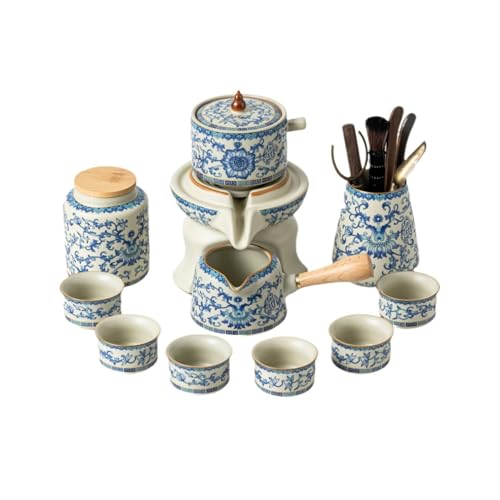 Jarra de Vidrio El juego de té cerámica viene con una bandeja y el automático gira for dispensar agua, brindándole experiencia degustación Jarra de Té Helado