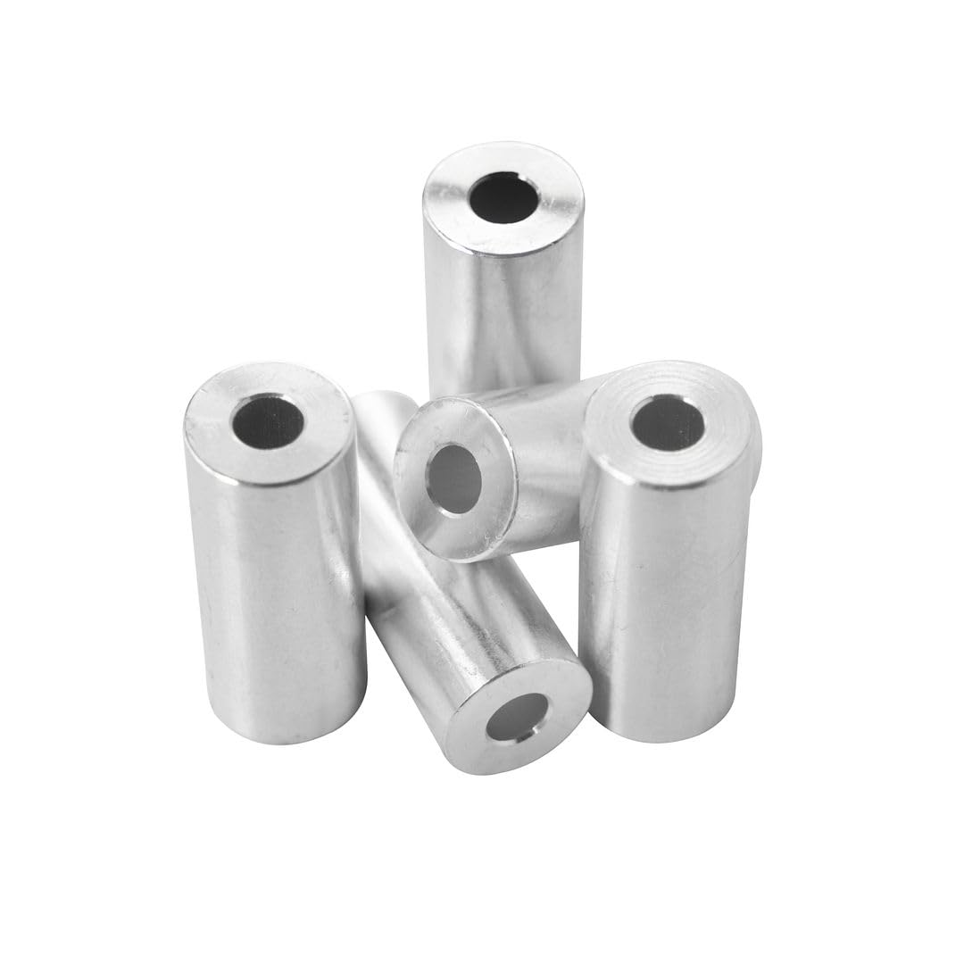 Aluminum Spacer 5/8" OD x 1/4" ID x Choose Your Length, Round Spacer Unthreaded Standoff Bushing Plain Finish, Fits Screws Bolts 1/4" or M6 by Metal Spacers Online (2" Length, 25 Pack)