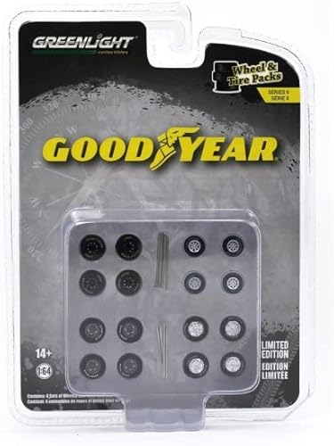 Miniatura 4 de Auto Body Shop Goodyear Juego de neumáticos de goma Greenlight 16110B - Accesorio fundido a presión a escala 164