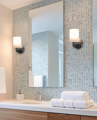 Image of Kira Home Phoebe 8 inch Modern Industrial Wall Sconce for Bathroom Vanity, Pack of 2