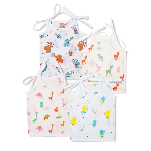 Image of The Boo Boo Club Safari Dreams: 100% Muslin Organic Cotton Animal Print Knot Jabla for 3-6 Months Baby Boys and Girls - A Multicolour Marvel for Your Toddler's Comfort and Style! | Set of 4|