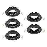 EGLO 5er Set Einbaustrahler Agulo, Spot Deckenleuchte schwenkbar, runder Einbauspot ohne Leuchtmittel, Deckenstrahler aus schwarzem Stahl, GU10 Fassung, Ø 8,6 cm