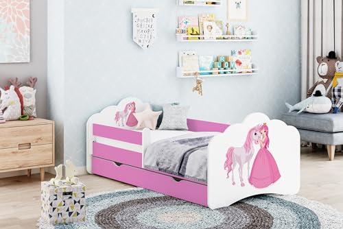 Happy Babies MOBI Kinderbett 160 x 80 Kinderzimmer Bett mit Matratze 80x160...