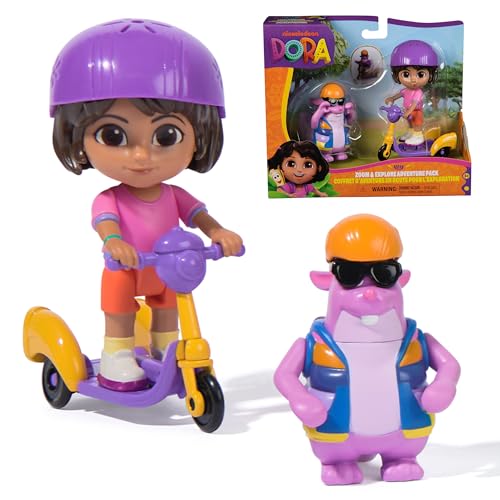 Dora - Coffret Cadeau Aventure en Route pour L'Exploration - Figurine À Collectionner - 2 Figurines & 1 Accessoire - Dessin Animé Jouet Maison De Poupée -...