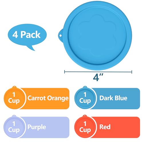 Image of LUVCOSY 1 Cup Silicone Replacement Lids Storage Cover for Pyrex 7202-PC Glass Bowls (Container not Included) 4 Pack Microwave, Dishwasher and Freezer Safe