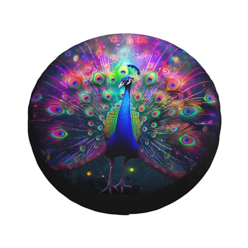 Image of Peacock Spare Tire Cover Weatherproof Universal Wheel Protectors Wheel Covers for Rv Camper Travel Trailer SUV Truck 17 Inch