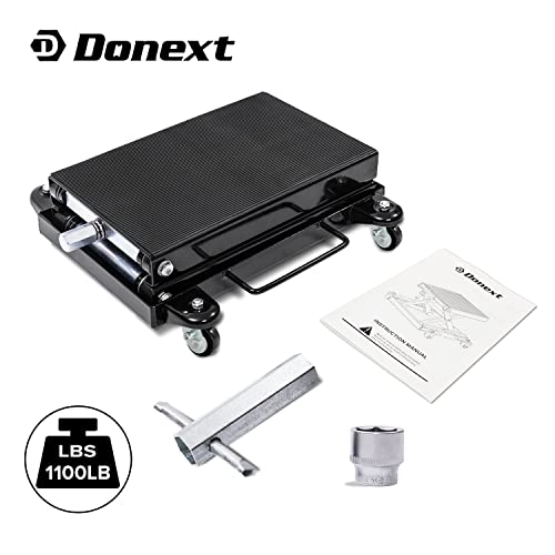 Donext 1100 Lb Motorcycle Lift Center Scissor Lift Jack With Dolly Wide Flat Hoist Stand Bikes Atvs Garage Repair Stand With Caster Lock, Black #TOP4