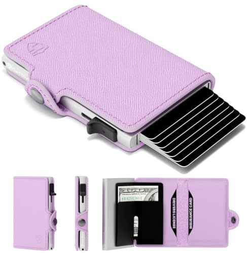 Conceal Plus RFID Wallet Women - Light Pink Saffiano Credit Card Holder