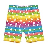 Sletend Rainbow Star Girls’ Comfy Lined Shorts Lightweight & Skin-Friendly Cotton for All-Day Comfort Ideal for Travel Beach or Home Lounging Toddler Sizes