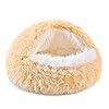 NOYAL Dog Bed: Round Hooded Plush Cat Cave Donut for Small Medium Dog and Cat