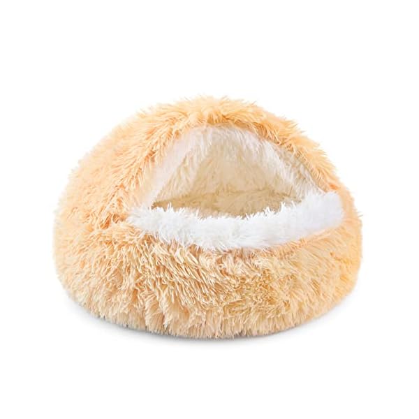 NOYAL-Dog-Bed-Round-Hooded-Plush-Cat-Cave-Donut-Anti-Anxiety-Fluffy-Dog-Bed-for-Small-Medium-Dog-and-Cat NOYAL Dog Bed: Round Hooded Plush Cat Cave Donut for Small Medium Dog and Cat