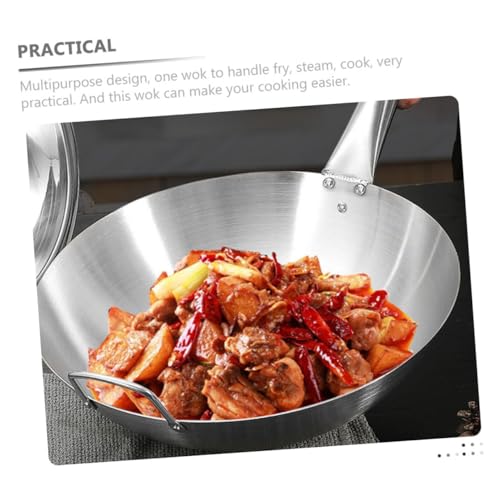 Wok de Acero Inoxidable con Mango de Madera miniatura 3