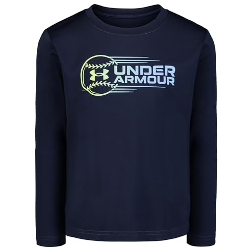 Image of Under Armour Boys' Long Sleeve Logo Graphic T-Shirt, Lightweight & Breathable, Relaxed Fit